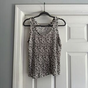 LOFT Floral Linen Sleeveless Blouse Size Medium